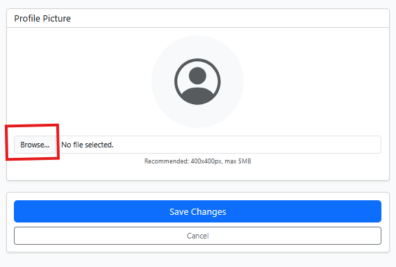 Screenshot: Photo Upload Dialog